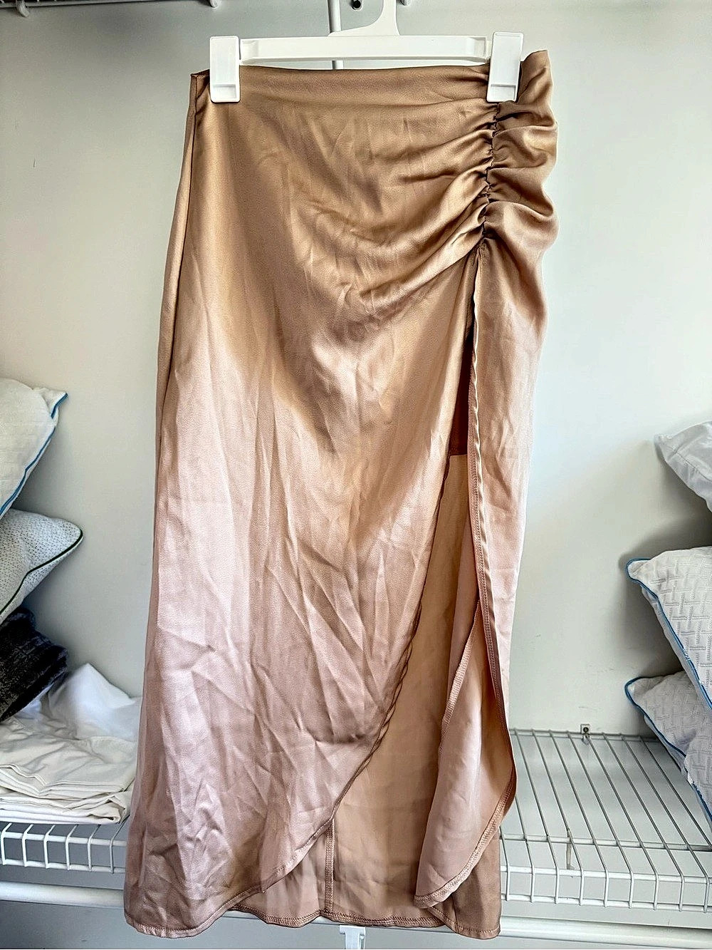 HYFVE Ruched Maxi Skirt in Pink Size Small Like New